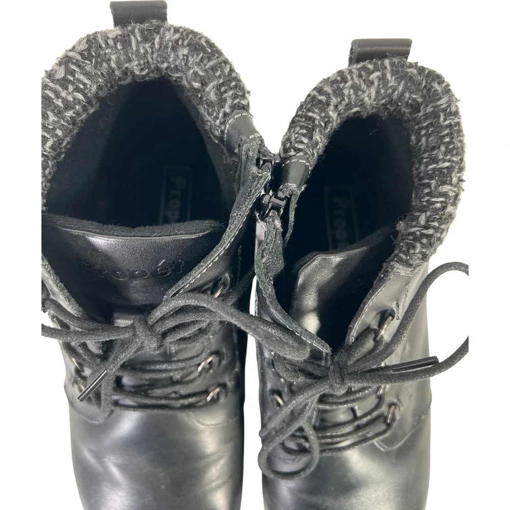 Propet Women’s Black Leather Delaney Ankle Boots - 9.5 W(D) - Picture 3 of 8
